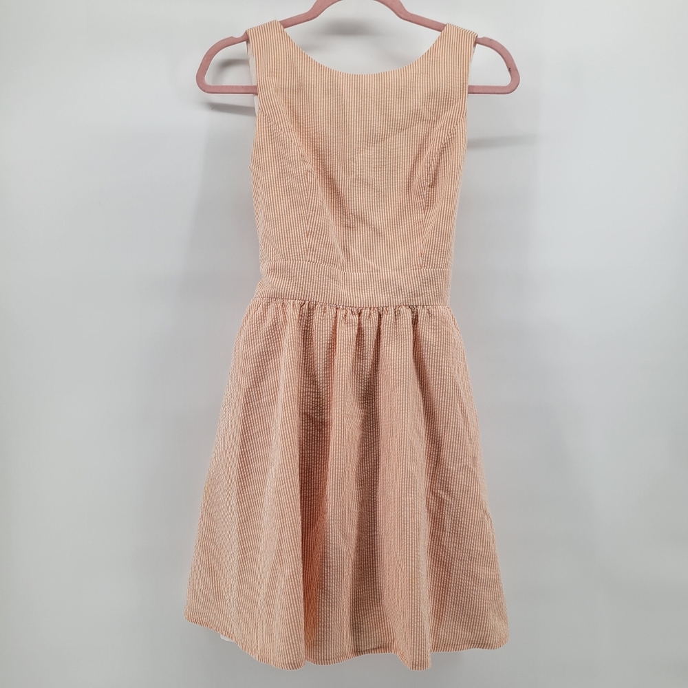 Lauren James Emerson seersucker dress in orange M